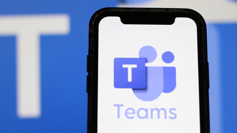 Microsoft Teams logo on mobile phone