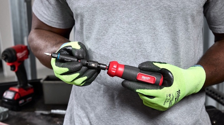 Person holding Milwaukee's Shocwave Impact Screwdriver