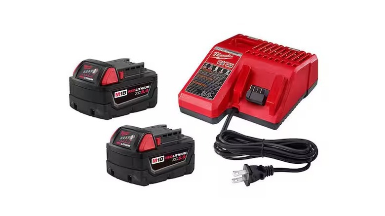 Milwaukee 48-59-1852B charging kit on the white background