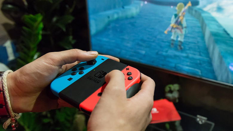 Playing Nintendo Switch TV screen