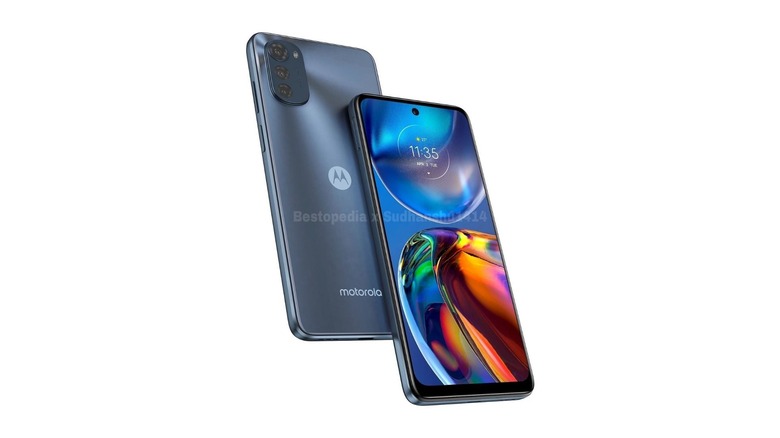 Leaked image of the Moto E32 showing the rear and front fascia.