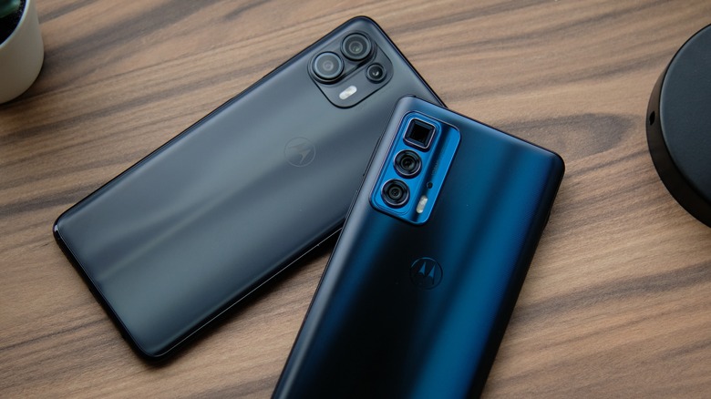 Motorola Edge smartphones on desk