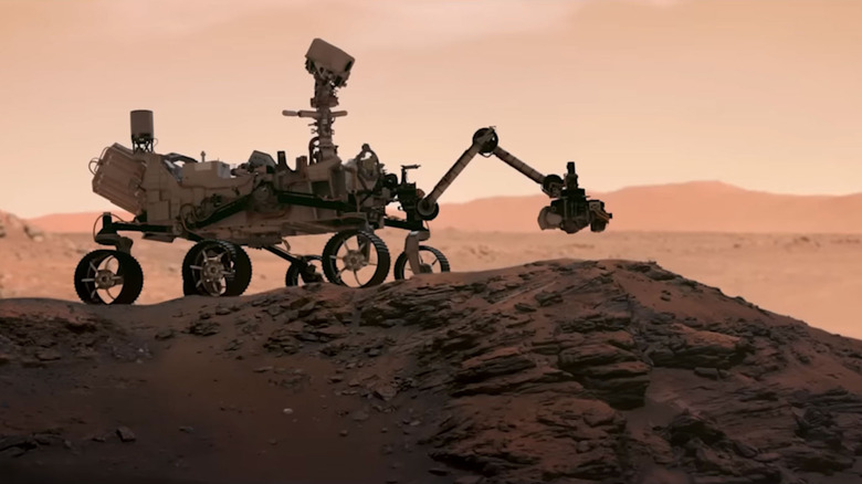 NASA rover on surface of Mars