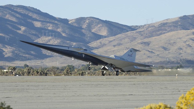 NASA and Lockheed Martin's supersonic X-59 mid-takeoff