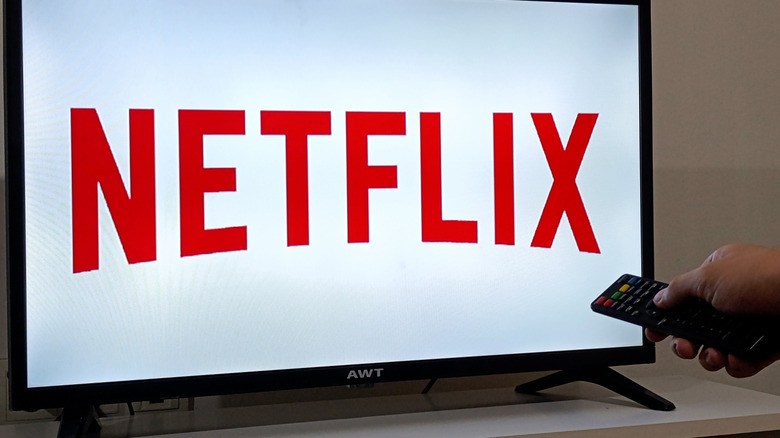 Netflix logo displayed on flatscreen TV