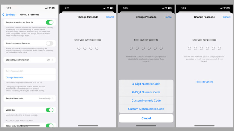 Setting up six-digit passcode on iPhone