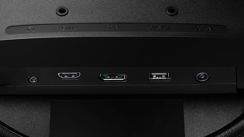 A view of a Samsung Odyssey G5 monitor's ports