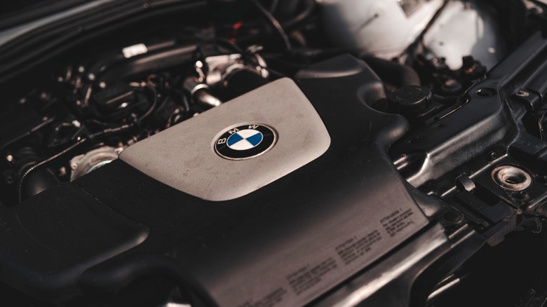 Inside view of BMW car.