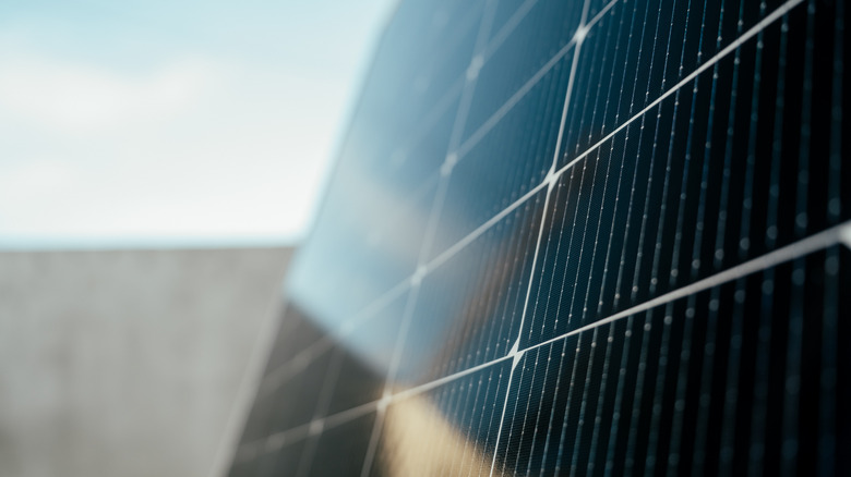 A closeup of a solar panel