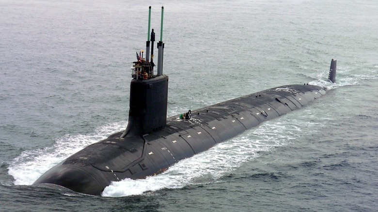 The USS Virginia (SSN 774) on the ocean surface