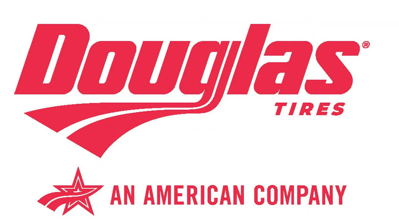 Douglas Tires logo in red against a white background, with the tagline below