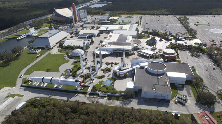 Aerial view of the Kennedy Space Center visitor complex
