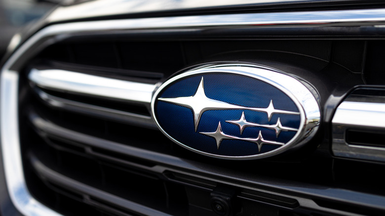 Close up of Subaru logo