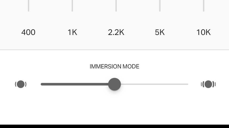 The immersion mode setting