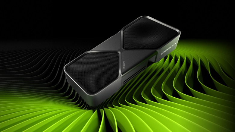 NVIDIA GeForce RTX 5070 on digitally rendered background