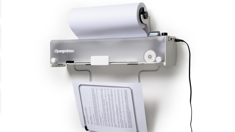 Open Printer mounted on a wall.