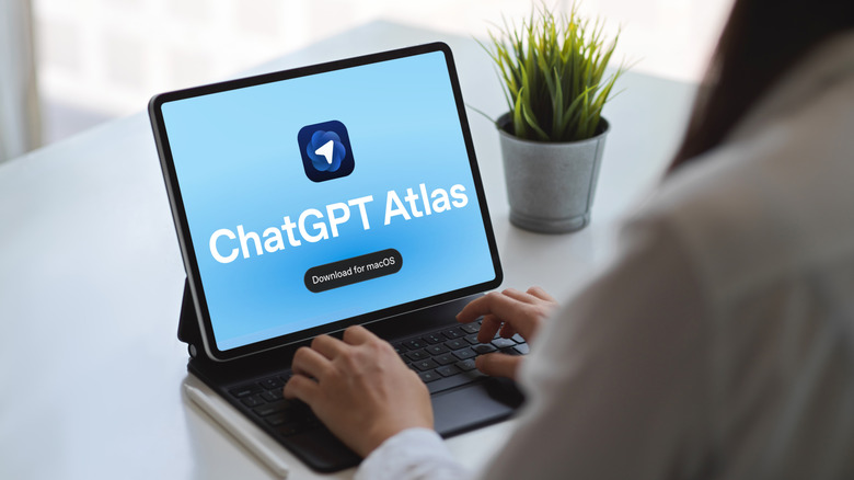 Person using the ChatGPT Atlas browser.