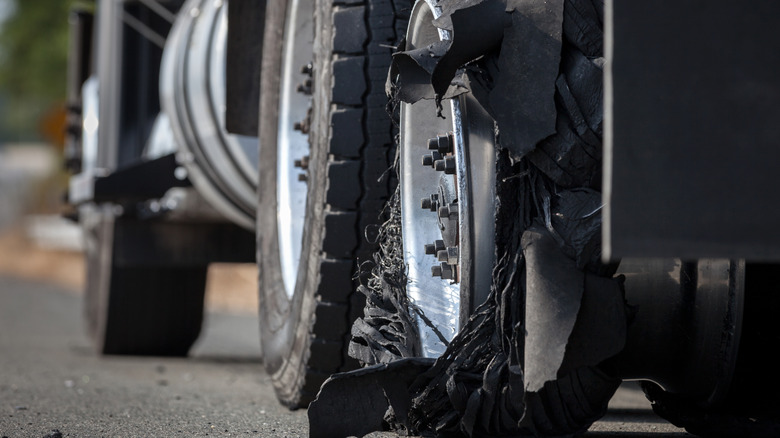 Blown out tire