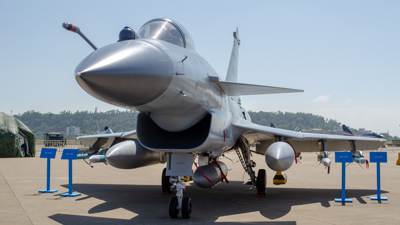 A Chengdu J-10 on display