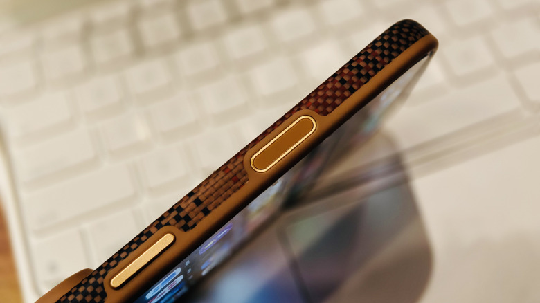 Camera Control button on Pitaka case.