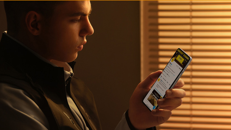 Man using the POCO F4 GT.