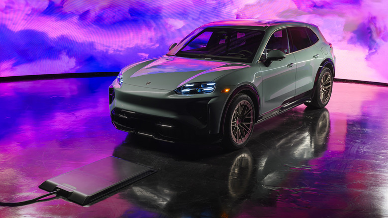 Porsche Cayenne Electric ready to use inductive charging