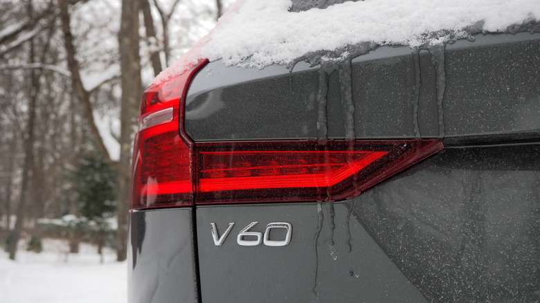 2026 Volvo V60 Cross Country logo with ice trickling down