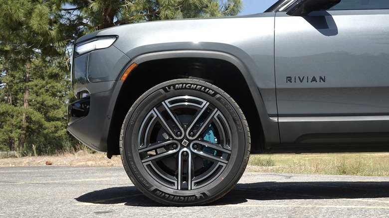 2026 Rivian Gen 2 Quad-Motor on-road wheel and tire detail