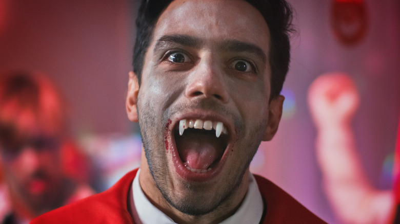 A person cosplaying as Dracula 