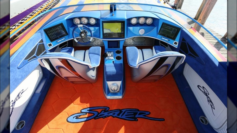 A view of the Skater 438 cockpit.