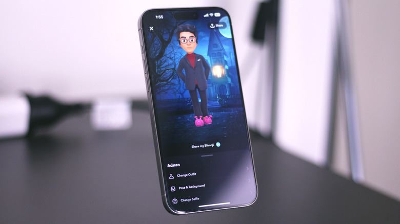 Bitmoji section on Snapchat