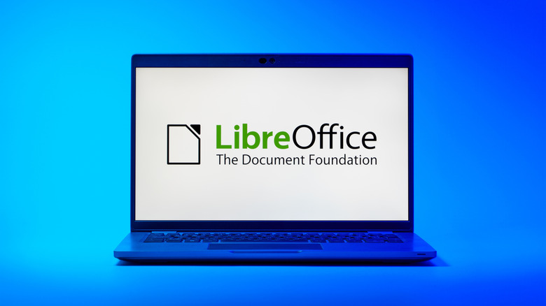 Laptop with LibreOffice logo