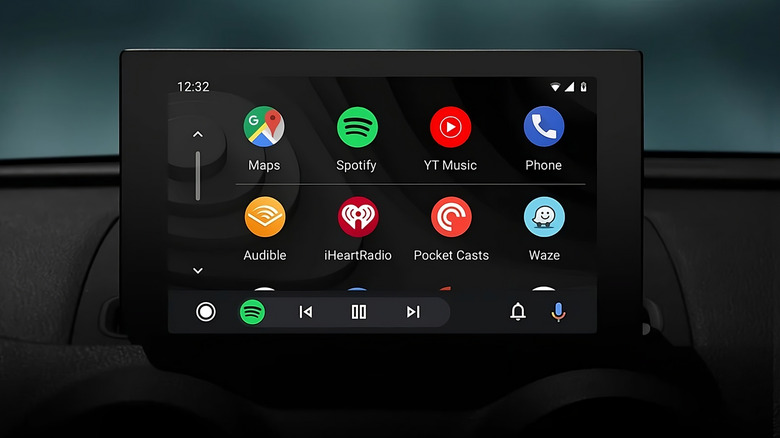 A car infotainment system running Android Auto