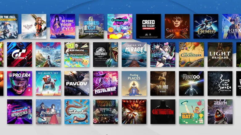 Picture showing PSVR2 launch games