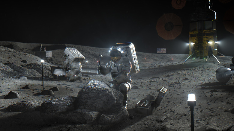 A render of the Artemis III mission