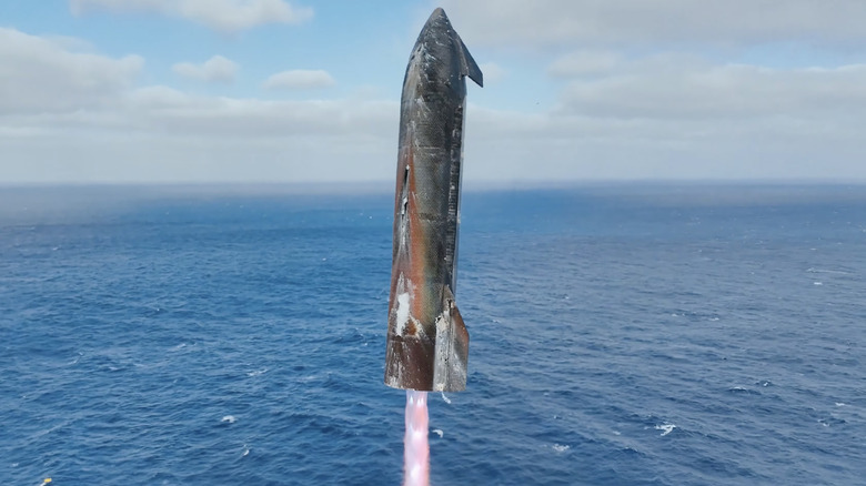 The Starship V2 prototype lands on water