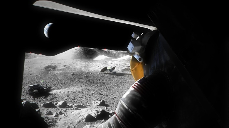 Illustration of astronaut on moon