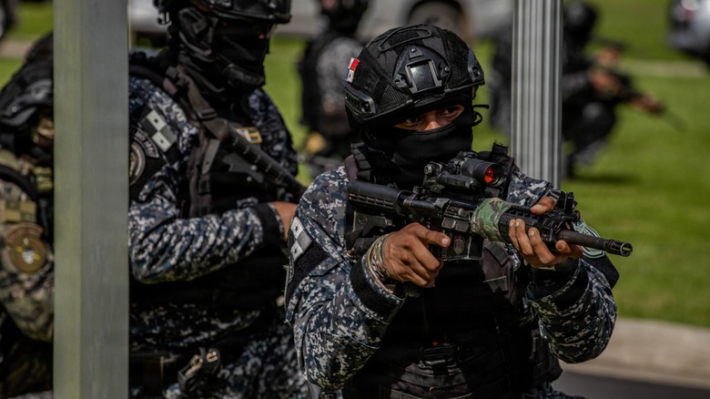 U.S. Navy SEALs conducting embassy training during a Crisis Response Exercise