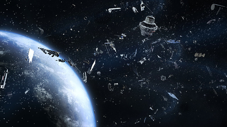 Illustration of space debris.