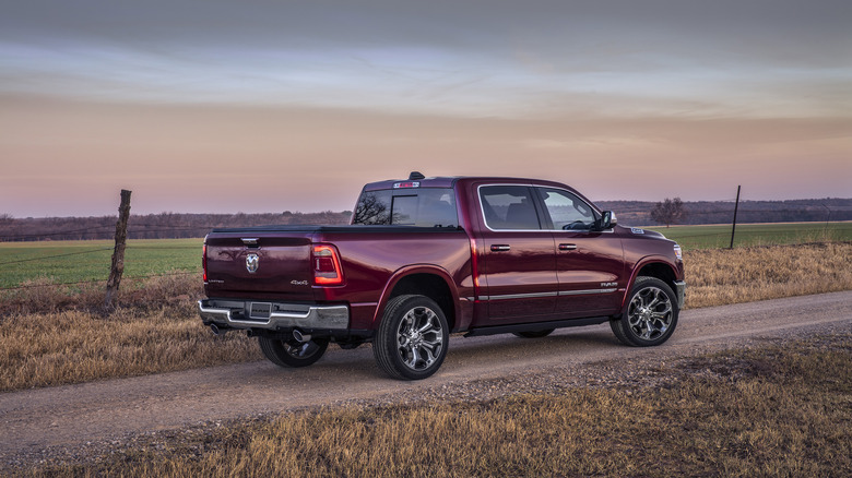 Ram truck rear side view