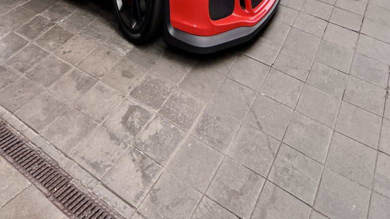 Red Porsche 911 on the streets of Moscow, Russia