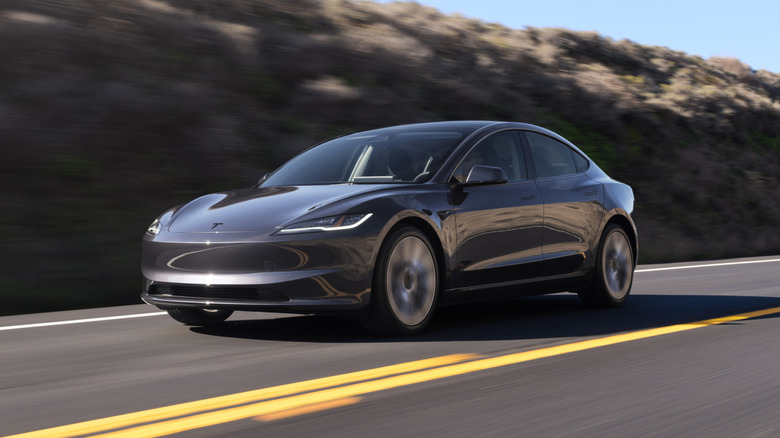 Tesla Model 3 on the road