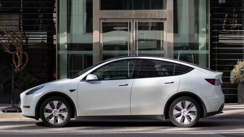 Tesla Model Y parked driver side