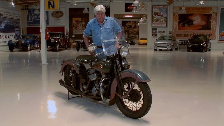 Jay Leno with a Harley-Davidson EL Knucklehead