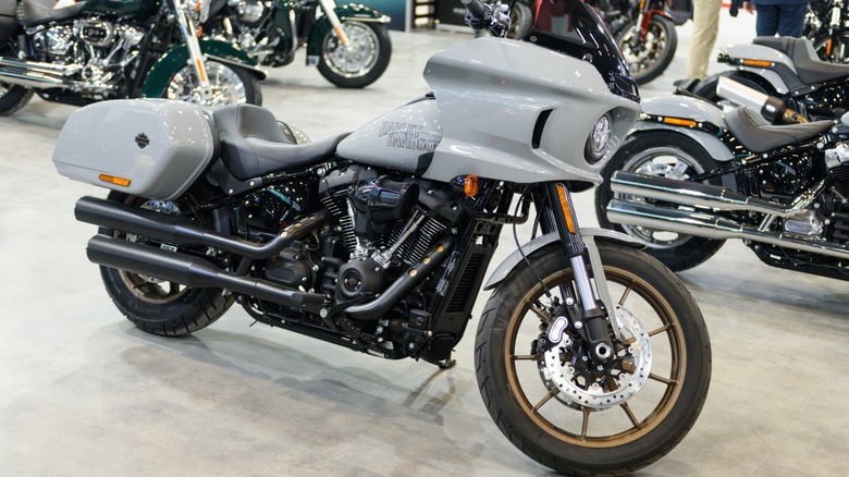 Harley-Davidson FXRT Sport Glide in motorcycle showroom