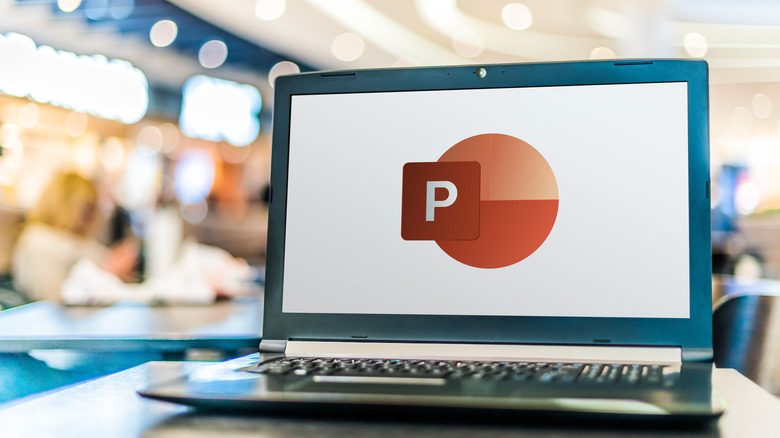 Microsoft PowerPoint on laptop screen