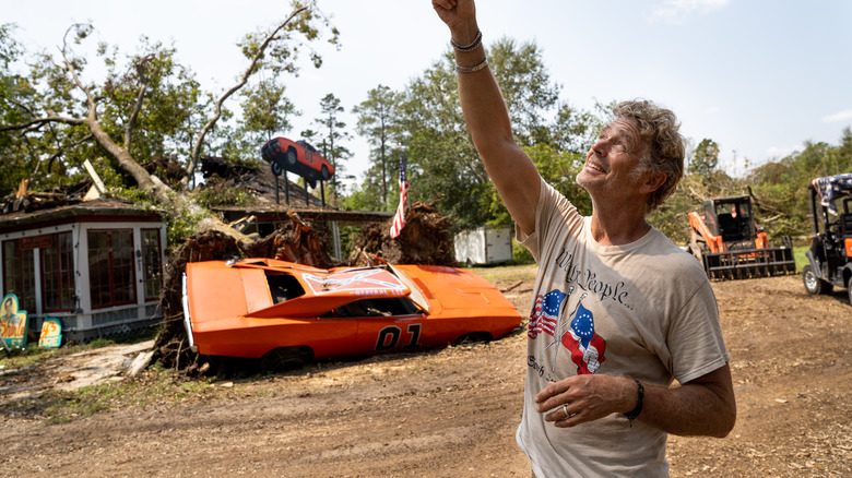 An original General Lee Charger damaged in Hurrricane Ida