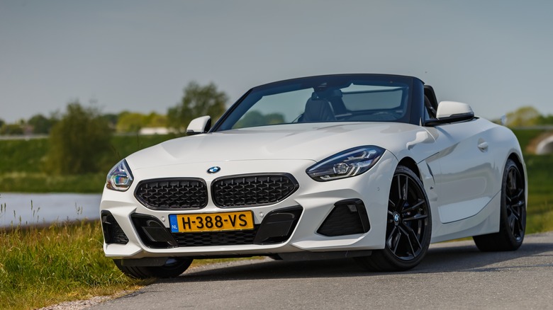 BMW Z4 roadster in white