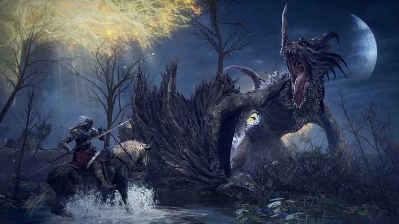 Hero fighting a dragon 