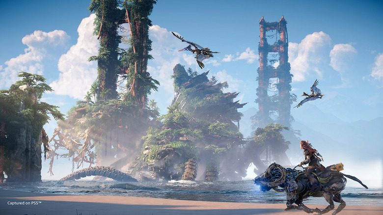 Aloy roaming the Forbidden West 